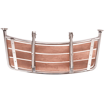 Badeplatform i rustfrit stål og teak