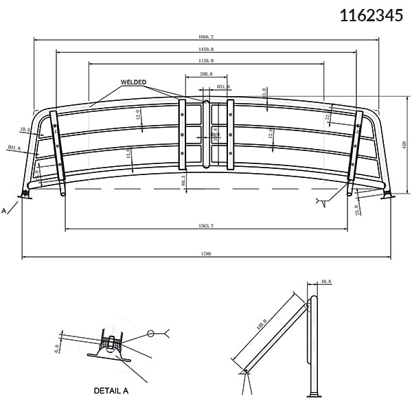 Badeplatform i rustfrit stål og teak