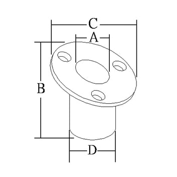 Flagstangsholder Rustfri undersænket
