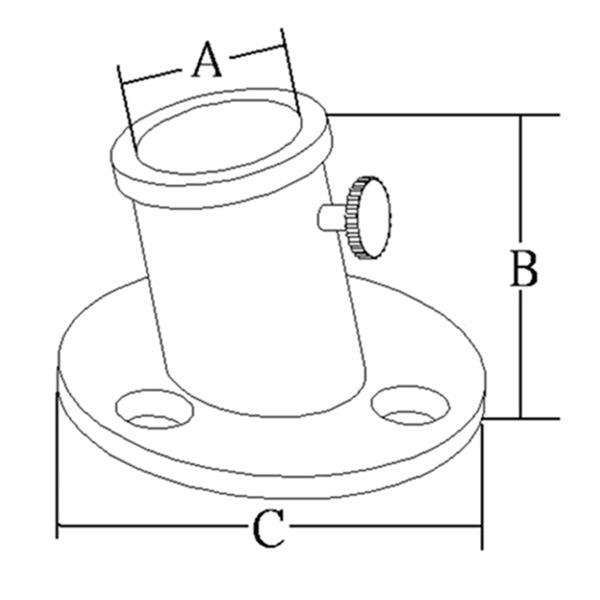 Flagstangsholder RF dæksmonteret