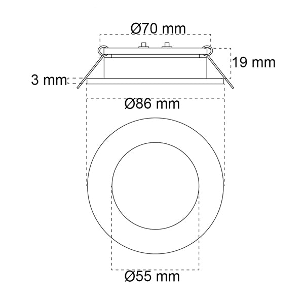 Casolux Maria LED indbygningsspot, stor