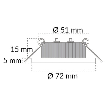 Casolux Rikke indbygningsspot 10-32V, krom plast