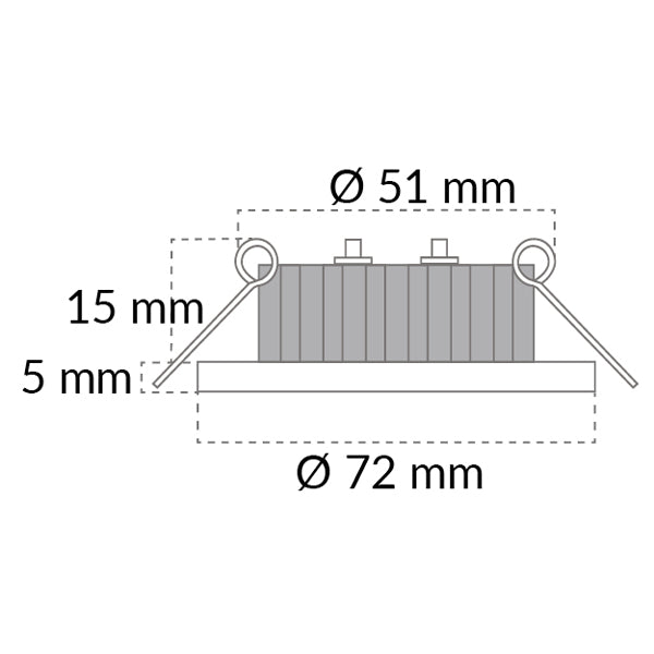 Casolux Rikke indbygningsspot 10-32V, krom plast
