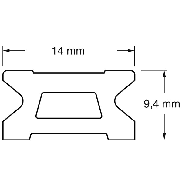 Ronstan skødeskinne 14mm