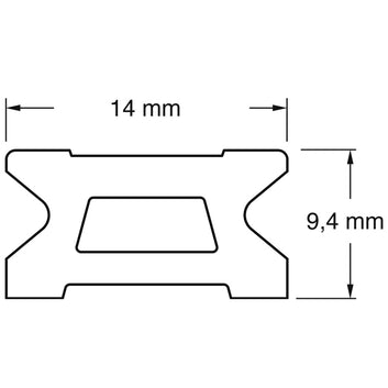Ronstan skødeskinne 14mm