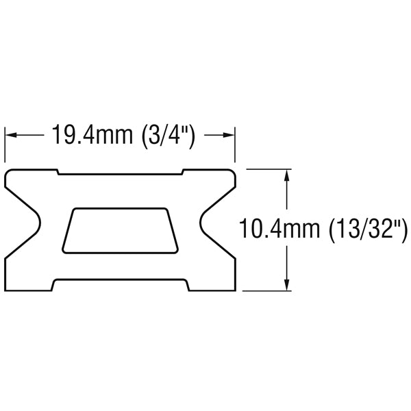 Ronstan skødeskinne 19mm