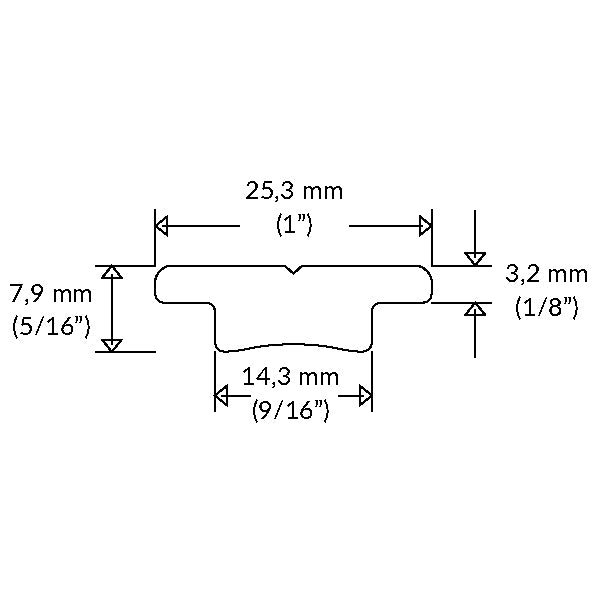 Ronstan Genuaskinne 25mm