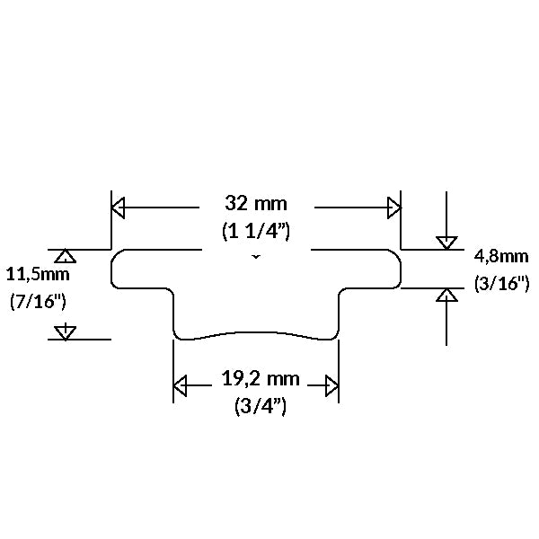 Ronstan T-skinne 32mm