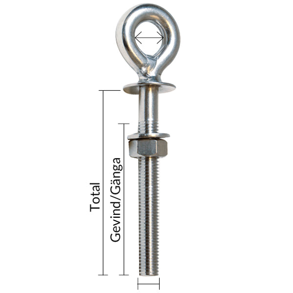 Øjebolt stor Rustfri