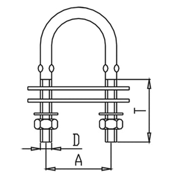 1852 U-bøjler Rustfri