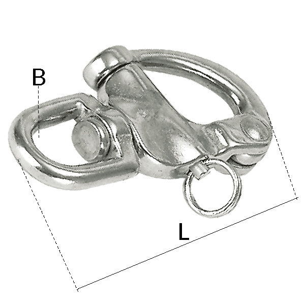 1852 Skødekrog m/svirvel Rustfri