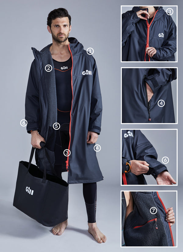 Gill 5024 Vandtæt Omklædningsjakke med Fleece Grå