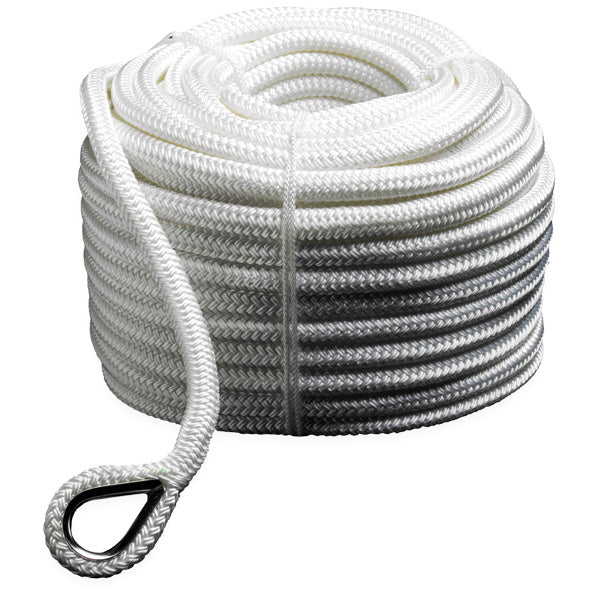 Robline Poseidon ankertov m/bly og kovs, hvid 50m