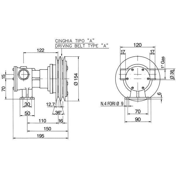 Impeller pumper m/magnet kobling 1"