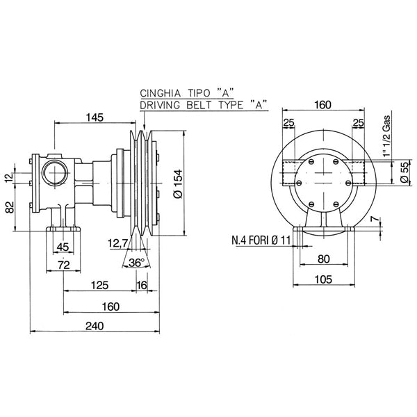 Impeller pumper m/magnet kobling 1 1/2"