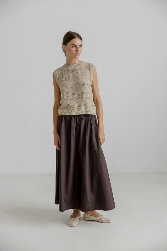 AJ117 Hailey Ladies Woven Skirt 855 Soil