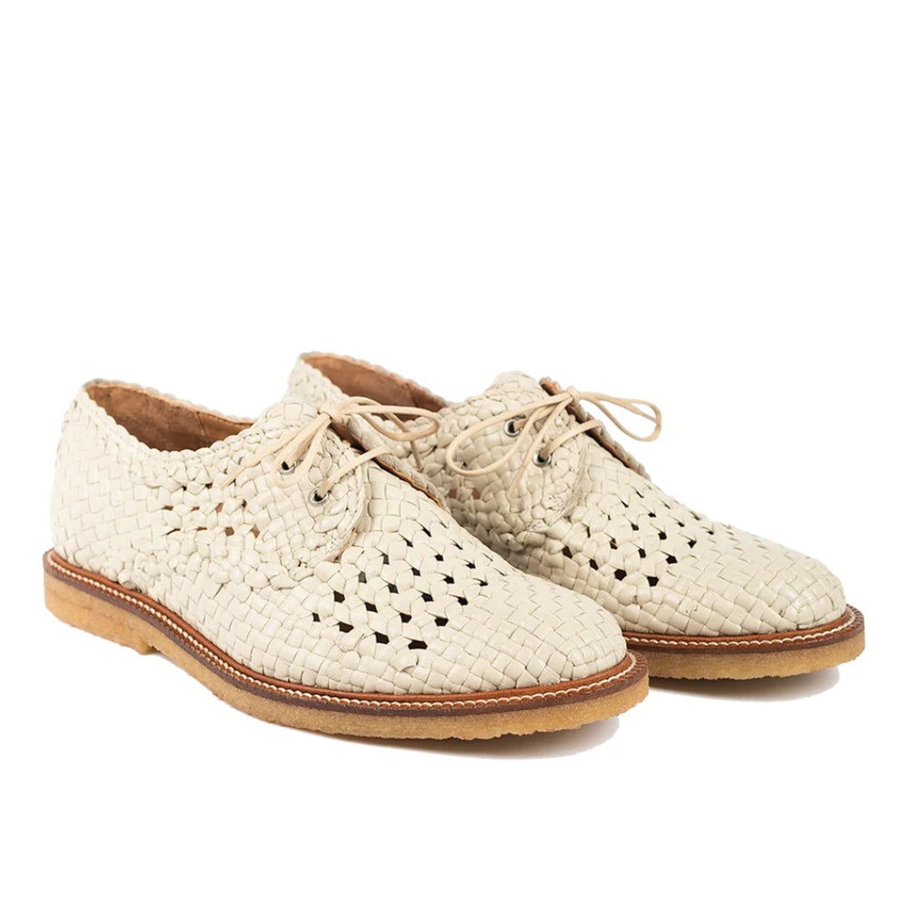 Angulus W Håndflettet Snøresko Buttermilk