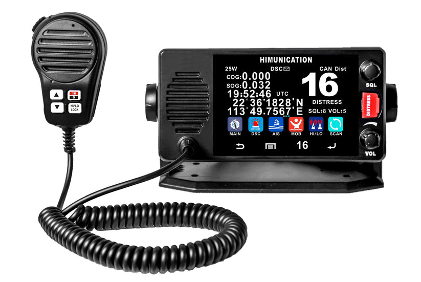 Himunication HM-TS18S VHF Radio Klasse DSC-D m. GPS, AIS-Modtager, NMEA2000 og multifunktions touchskærm