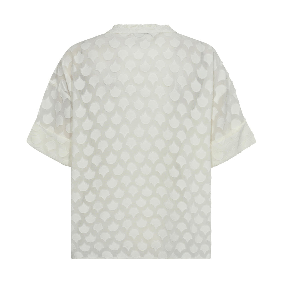 Mos Mosh W Toba Jacquard Voile Blouse Ecru