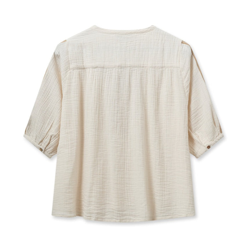 Mos Mosh W Lora Barca Crepe Blouse Ecru
