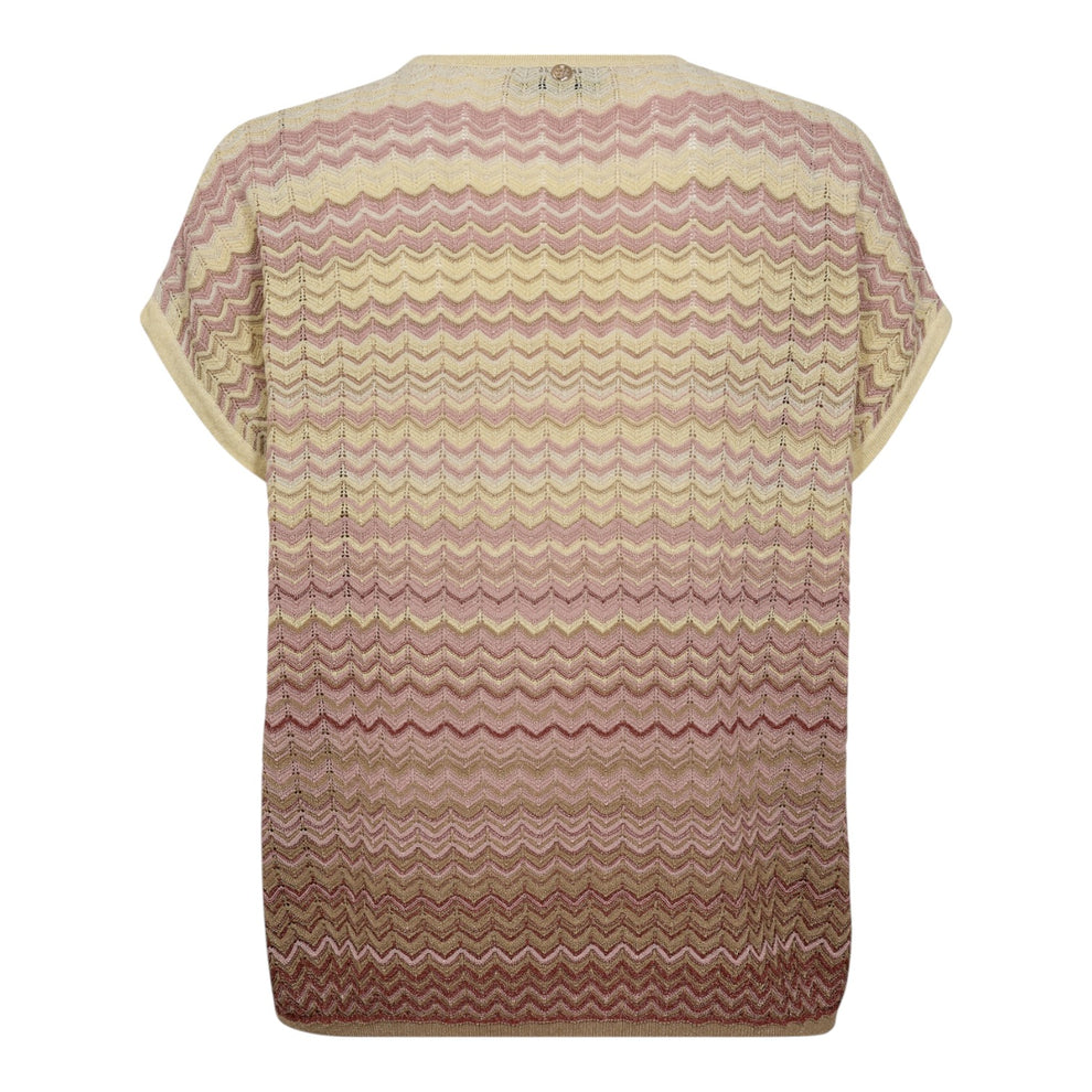 Mos Mosh W MMShani Zig Zag V-Neck Knit Powder Pink