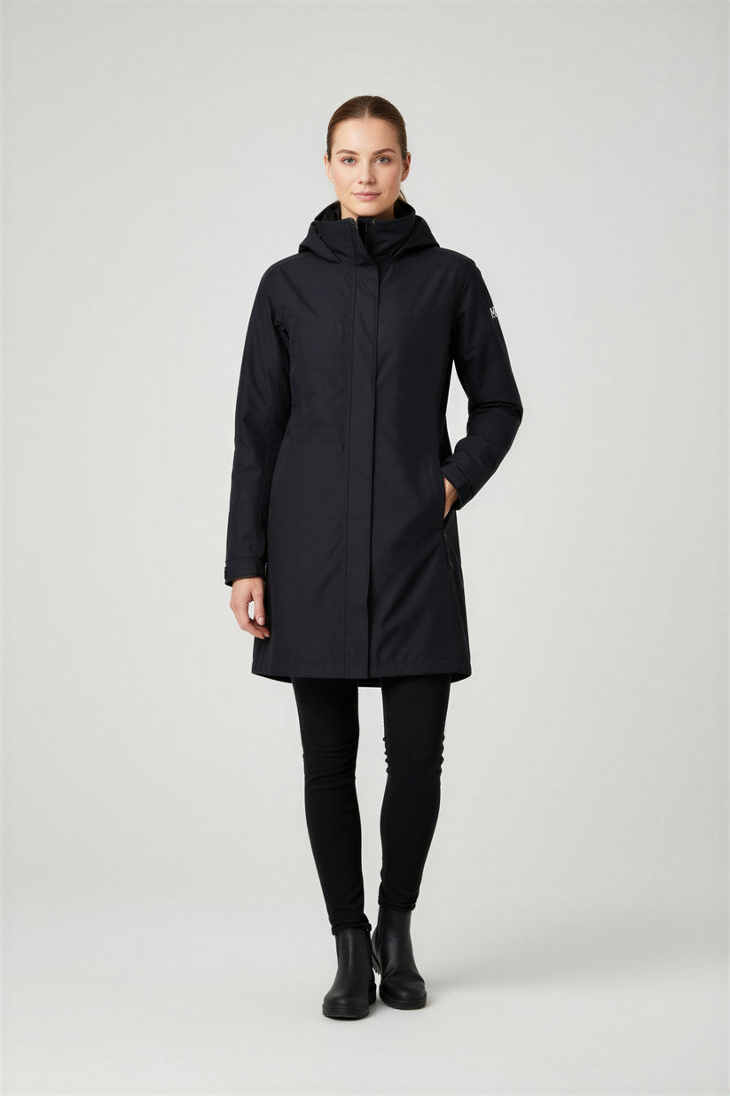 Helly Hansen W Aden Insulated Regnjakke Navy - simple full front