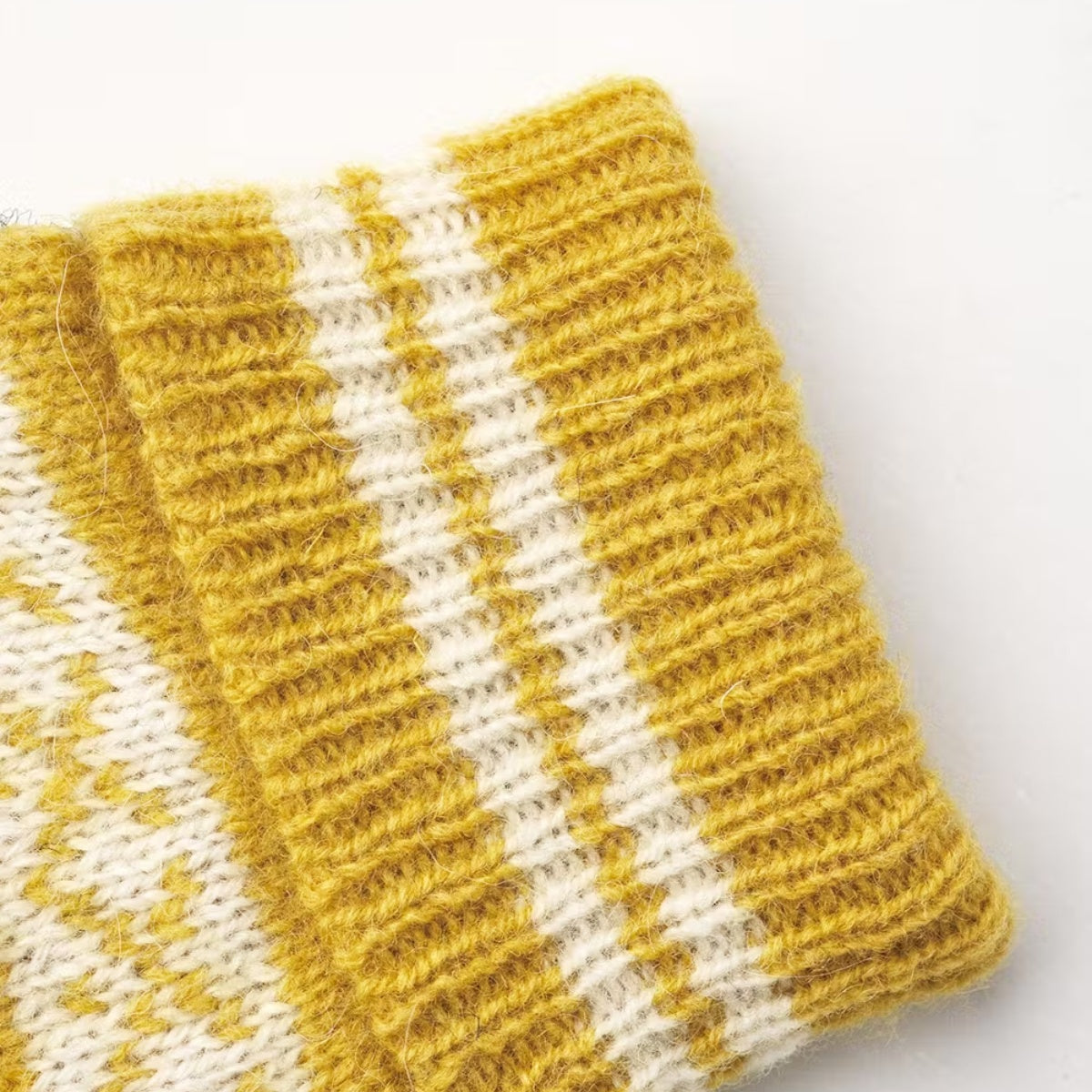 Hestra W Isvik Wool Vante Mustard Off White