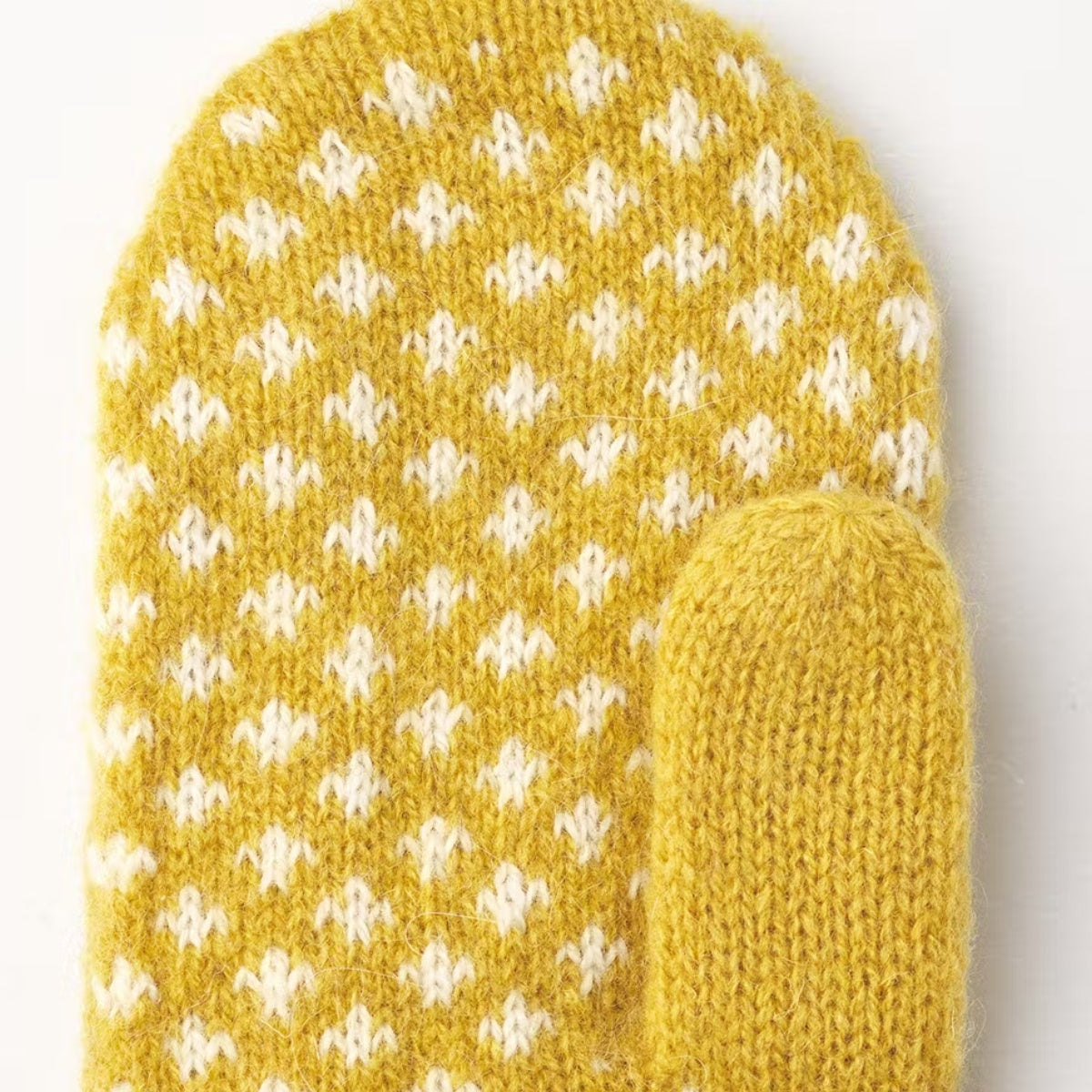 Hestra W Isvik Wool Vante Mustard Off White