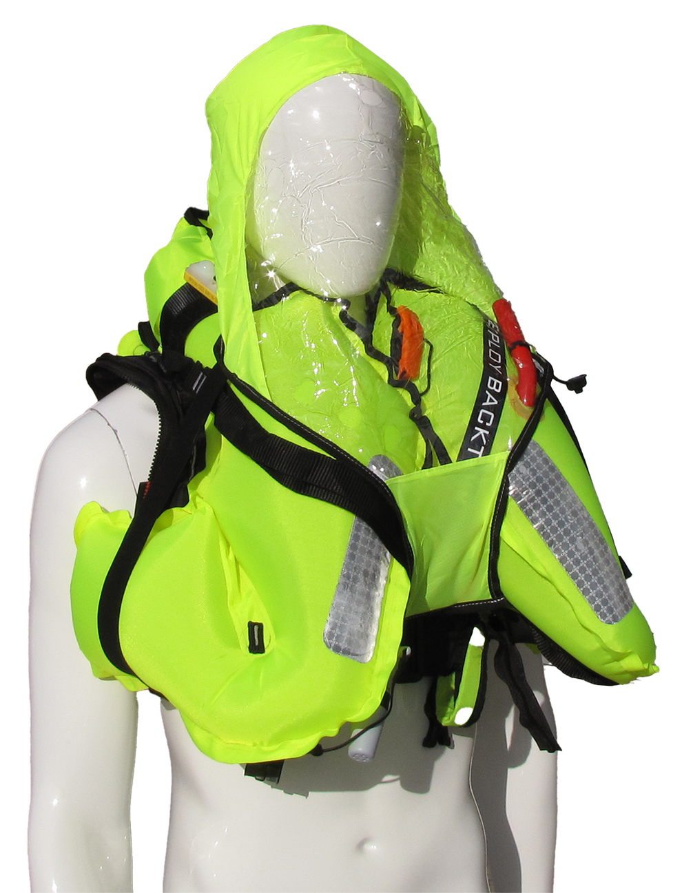 TeamO Offshore Hi-Lift 150N Automatisk Redningsvest sort m. gult trim