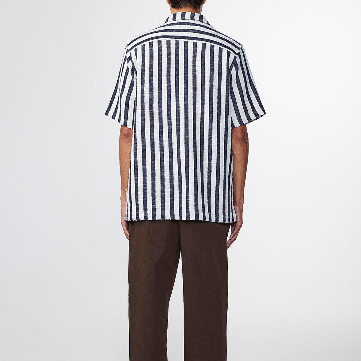NN07 M Julio SS 3515 Skjorte Navy Stripe