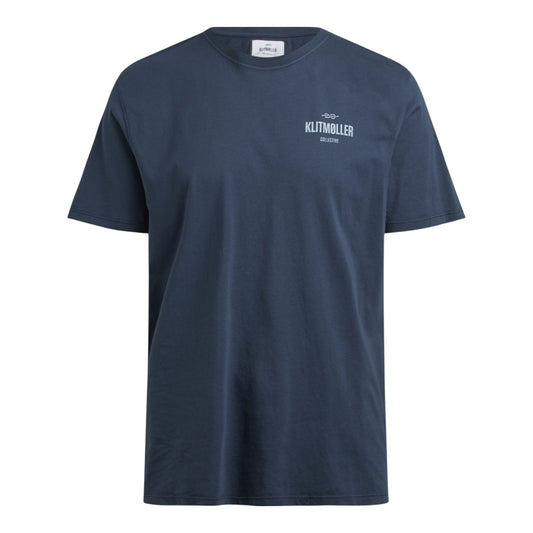 Klitmøller Collective M Mens Small Logo T-Shirt Navy