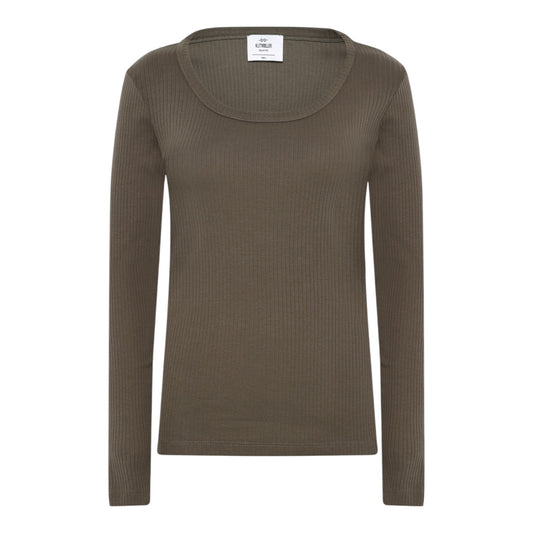 Klitmøller Collective W L/S Rib Tee Taupe