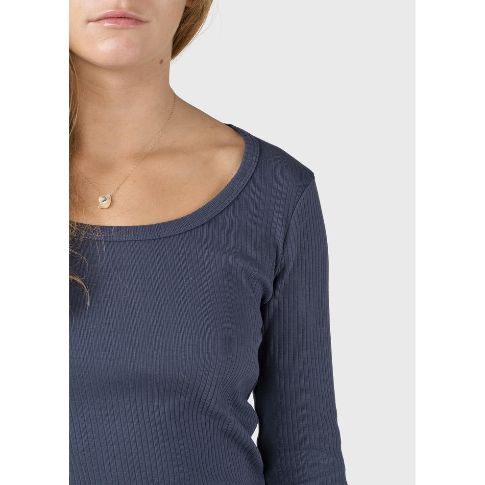 Klitmøller W L/S Rib Tee Navy