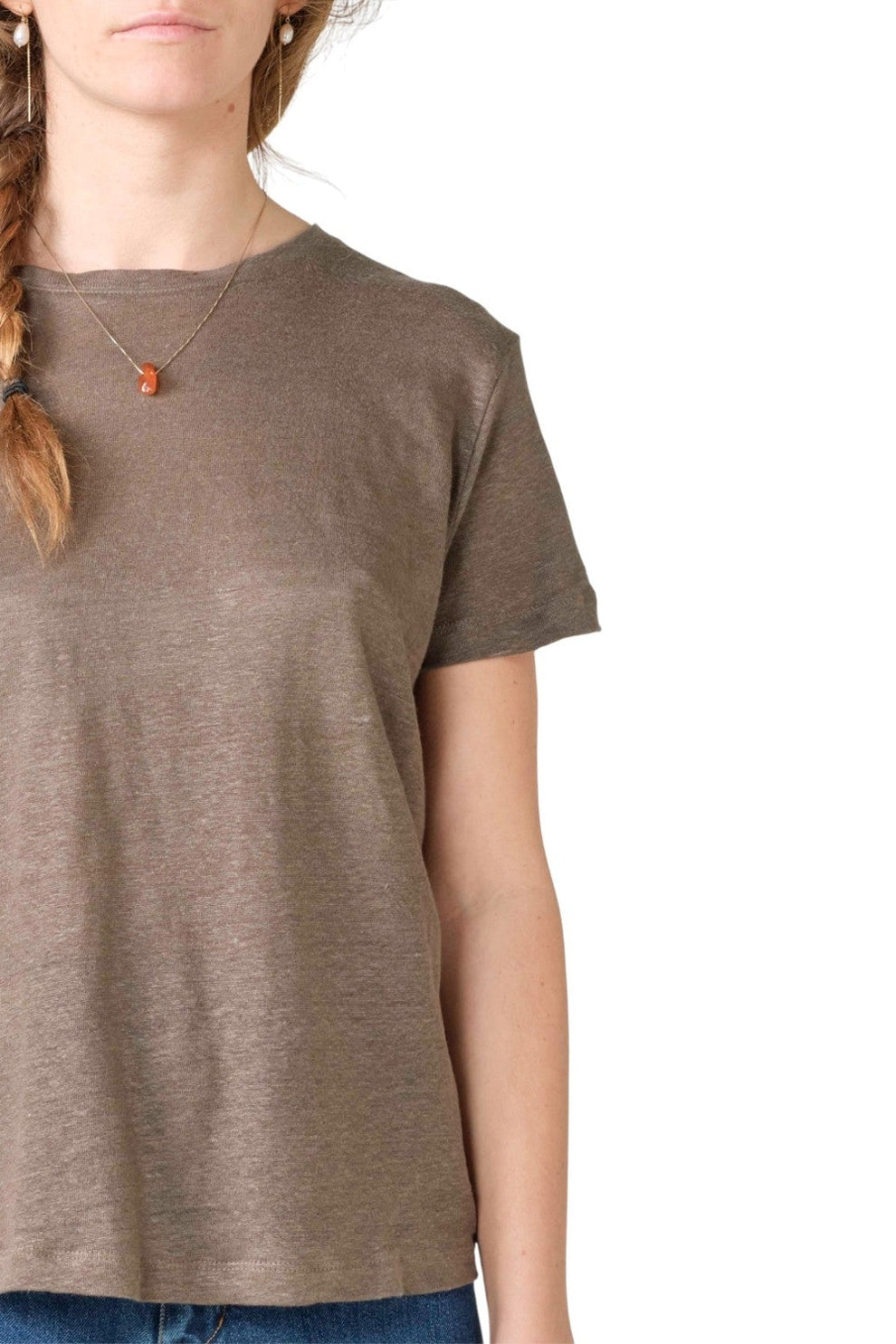 Klitmøller Collective W Rikke Linen T-Shirt Taupe