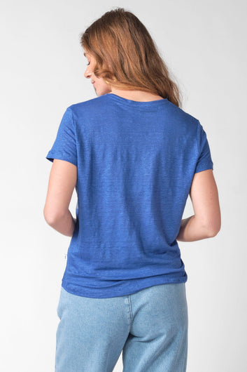 Klitmøller Collective W Rikke Linen T-Shirt Surf Blue