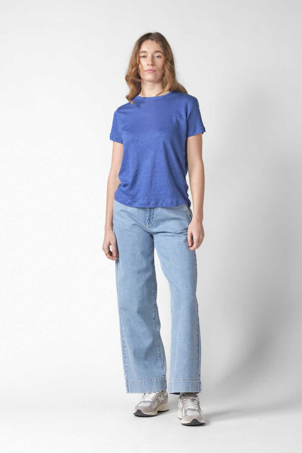 Klitmøller Collective W Rikke Linen T-Shirt Surf Blue