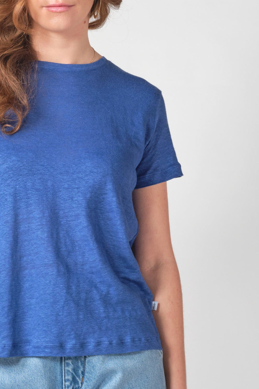 Klitmøller Collective W Rikke Linen T-Shirt Surf Blue