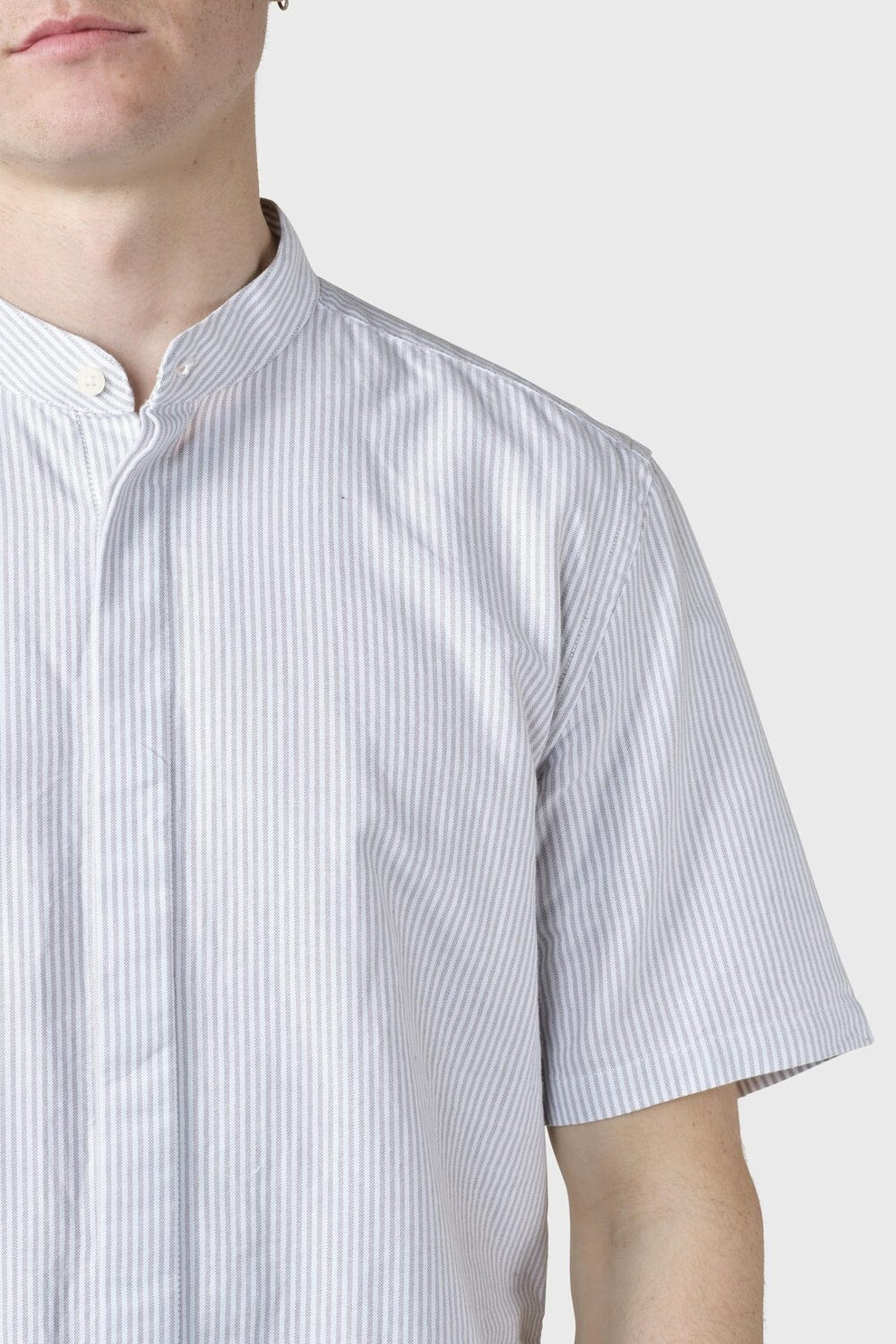 Klitmøller Collective M Max Striped Shirt Gots White/Sand