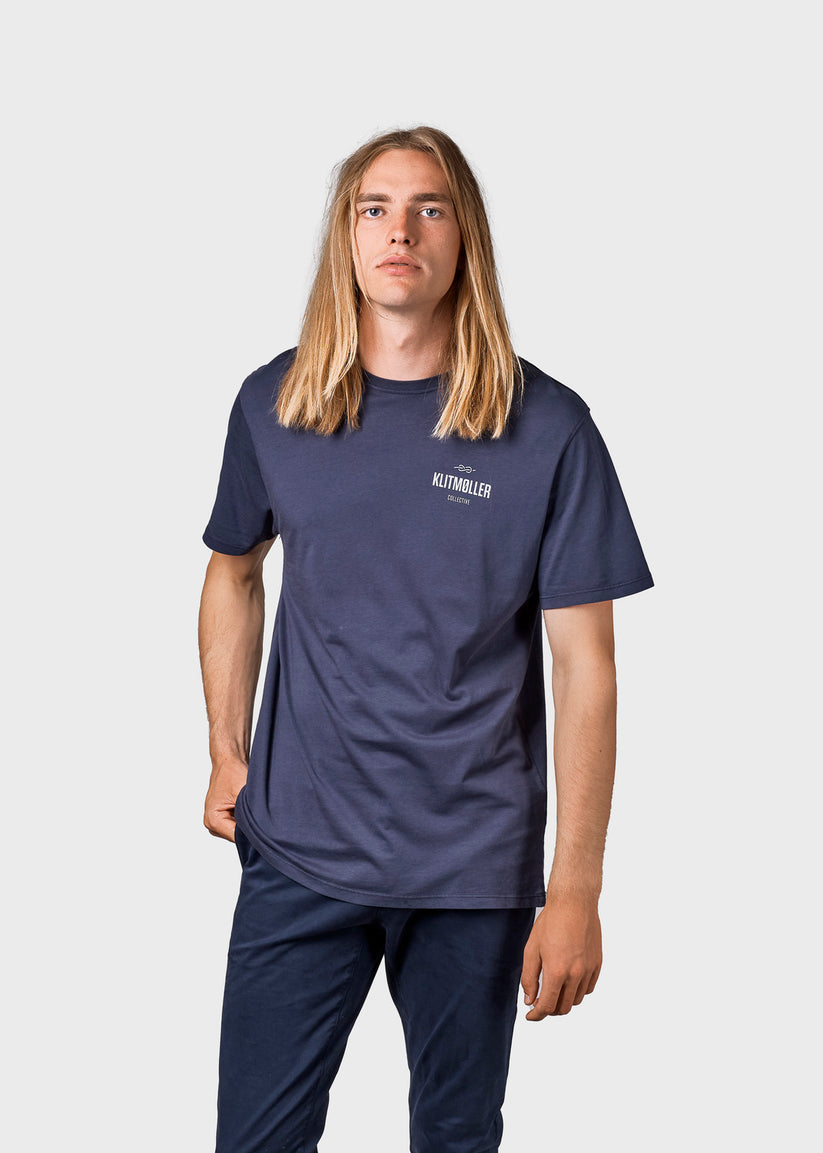 Klitmøller Collective M Mens Small Logo Tee Ocs Navy