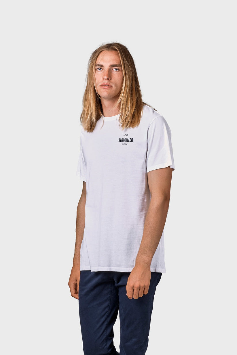 Klitmøller Collective M Mens Small Logo Tee Ocs White