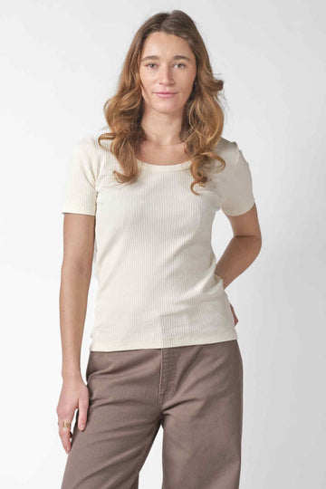 Klitmøller Collective W Rib Tee Ocs Cream