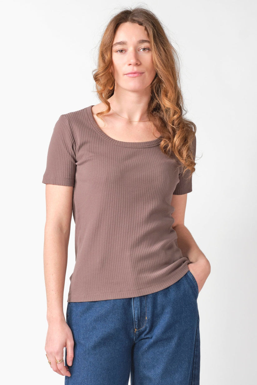 Klitmøller Collective W Rib Tee Ocs Taupe