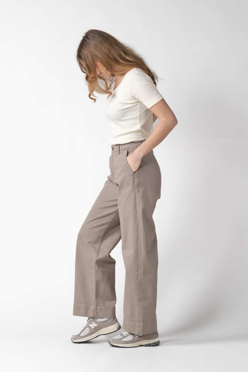 Klitmøller Collective W Lydia Denim Pants Gots Cashew Wash Dame bukser