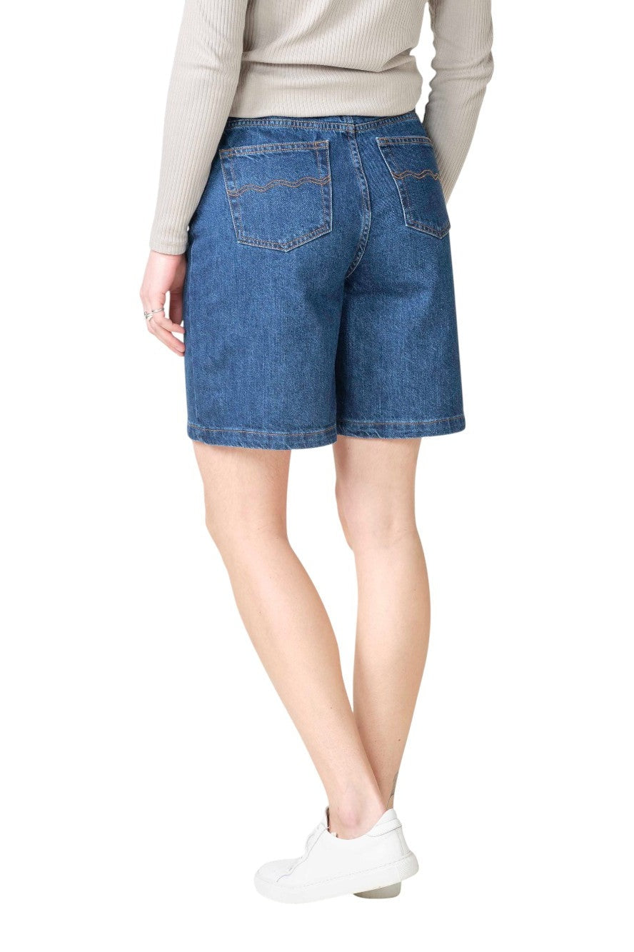 Klitmøller Collective W Jules Shorts Gots Dark Blue Stonewash