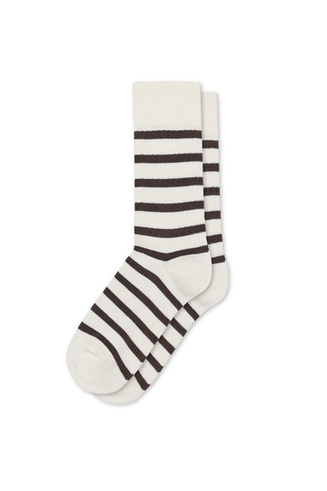 Klitmøller Collective U Stripe Sock Gots Cream/Taupe