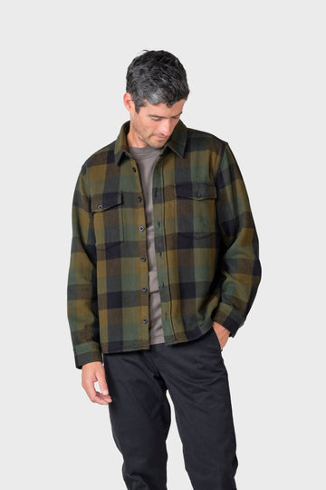 Klitmøller Collective M Casper Shirt Gots Olive Check