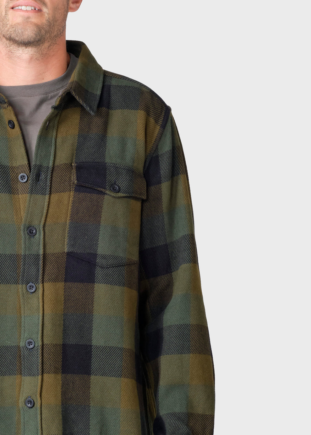 Klitmøller Collective M Casper Shirt Gots Olive Check
