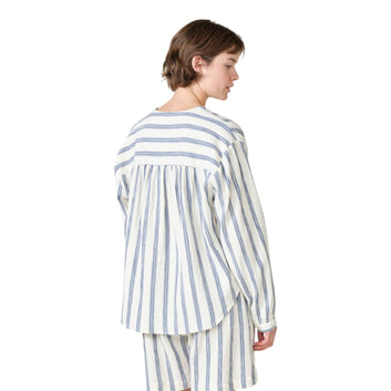 Klitmøller Collective W Poppy Stripe Blouse Cream Ocean