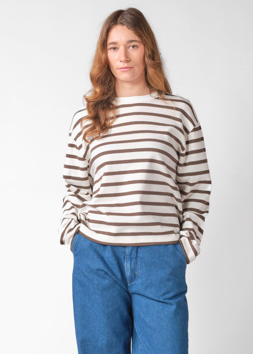 Klitmøller Collective W Kelly Ls Tee Ocs Cream/Taupe