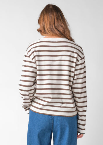 Klitmøller Collective W Kelly Ls Tee Ocs Cream/Taupe